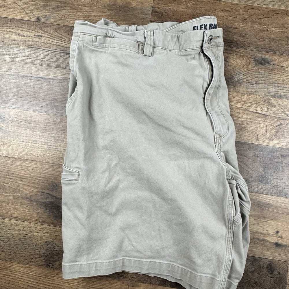 Duluth Flex Ballroom Khaki Shorts Mens 48 Relaxed Fit Beige‎ Stretch Workwear 8"